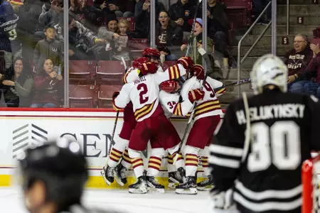 Men's Hockey celebration against Western Michigan