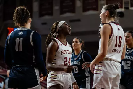 Dontavia Waggoner celebrating against UNH