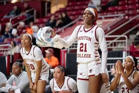 Andrea Daley celebrating vs. SHU
