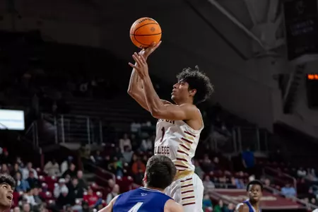 Boston College Men's Basketball - Dion Brown pulls up for a jumper