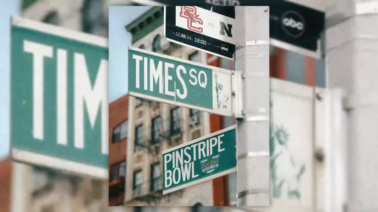Graphic ft. BC logo on NYC street sign.