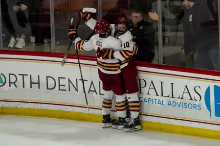 Hagens and Stiga Celebrating Game Winner over UConn