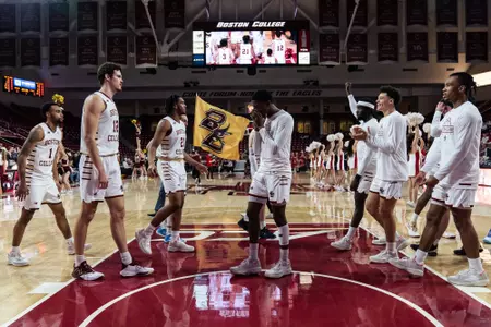 Boston College Men's Basketball prior to its game vs. Louisville