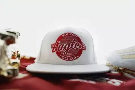 BC Eagles hat displayed on a table for signing day.