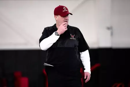 Bill O'Brien at spring practice.