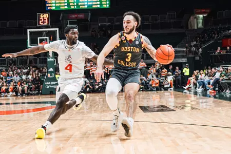 Jaeden Zackery and Boston College take on Miami in the opening round of the ACC Tournament on March 12