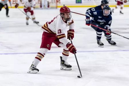 Jack Malone skates in for a shot and score vs. Connecticut.