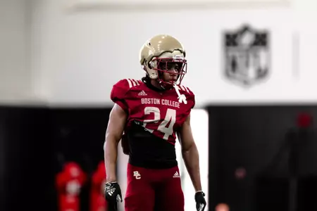 Amari Jackson on the field during team period.