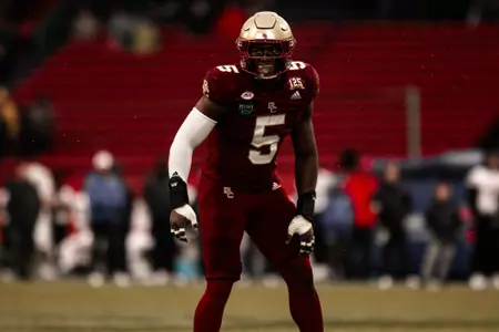 Kam Arnold in the 2023 Fenway Bowl.