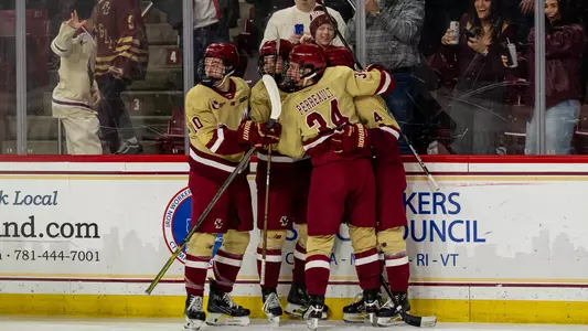 Eagles celebrate goal against BU