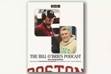 Graphic ft. Bill O'Brien and Jon Meterparel w/ text "The Bill O'Brien Podcast with Jon Meterparel on The Podcast For Boston, available wherever you get your podcasts".