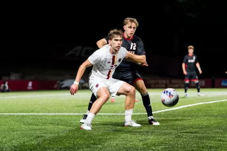 Johannes Hanken Tjostheim receiving throw-in against NC State