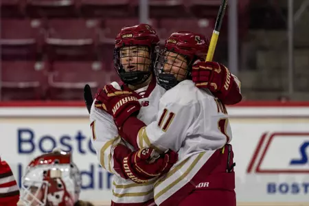 whockey goal celebration vs. St. Lawrence