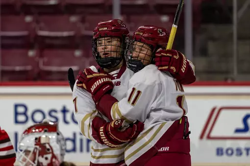 whockey goal celebration vs. St. Lawrence