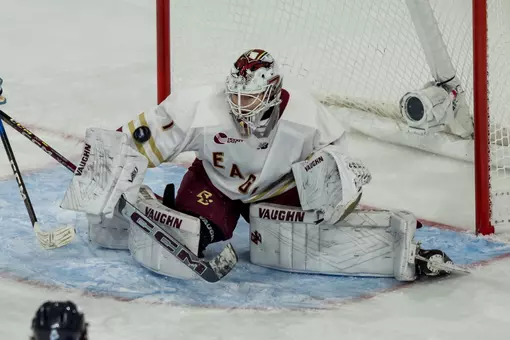 Louka Cloutier makes saves against Maine