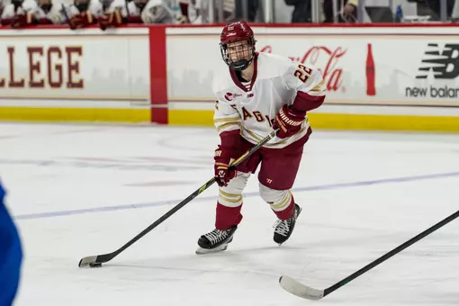 Will Vote skating with the puck against UMass Lowell
