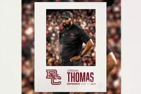 Graphic ft. Jordan Thomas, Defensive Line Coach