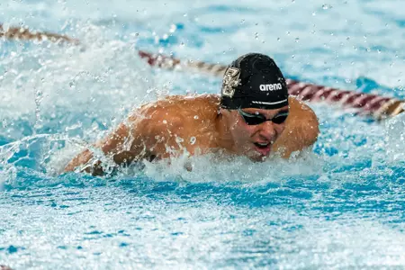 Swimming at Senior Day vs BU
