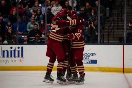 BC celebrating goal against UNH
