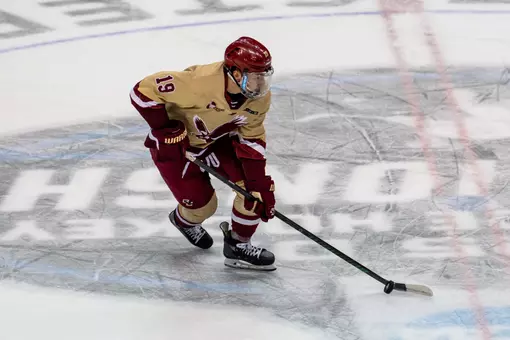 Brady Berard skating at center ice