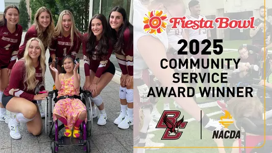 The National Association of Collegiate Directors of Athletics (NACDA) and the Fiesta Bowl have announced Boston College (BC) as the winner of the 2025 Community Service Award today