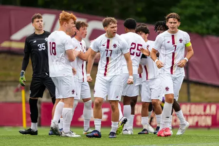 Eagles coming out of huddle against Binghamton