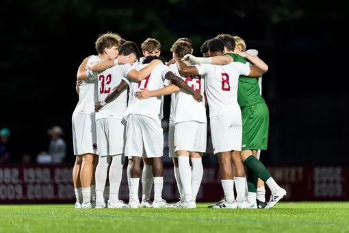 Men's Soccer huddle against NC State
