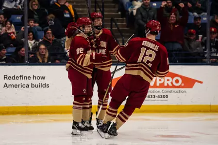 Eagles celebrating second goal of the game