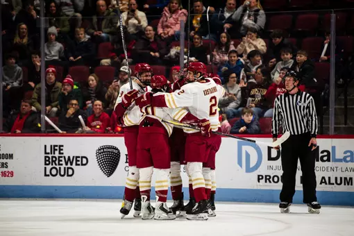 Eagles celebrating goal against BU