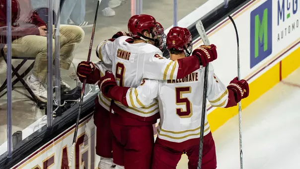Eagles Celebrate Hemming Goal against St. Cloud State