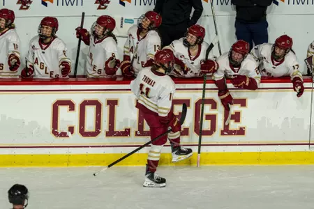 Ava Thomas going through the goal celebration
