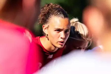Segalla in the pre-game huddle.