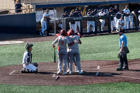 Birdball celebrates home run against Notre Dame