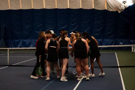 Women's Tennis Group huddle