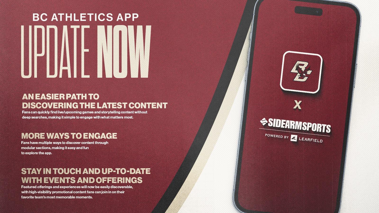 Boston College Athletics Launches New Update of Mobile App Boston College Athletics Launches New Update of Mobile App