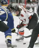 Petruska, Falcons Score Late To Down #9 Michigan, 3-2 Image