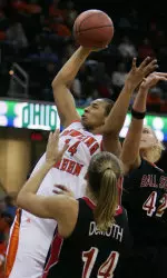 Three-Peat! Falcons Down Ball State, 67-53, to Win MAC Tournament Championship Image