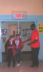 Falcon Football Visits St. Al's School Image