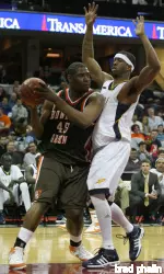 Rockets Hold Off Falcons, 52-48, in MAC Tournament Play Image