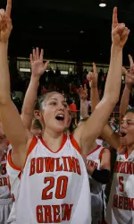 Women's Hoops Guarantees Post Season Bid With Historic Win at Akron Image
