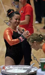 Gymnastics Hosts Battle of the Birds in Home Opener Image