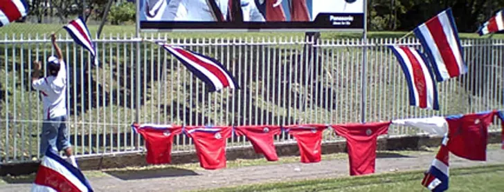 Costa Rica flags jerseys for soccer game
