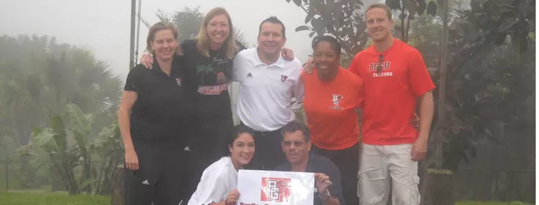 Women's basketball staff with Costa Rica staff - Thu., Aug. 20