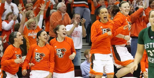 BGSU bench celebrates - vs Eastern Michigan
