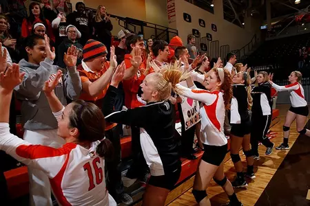 Volleyball Team With Fans