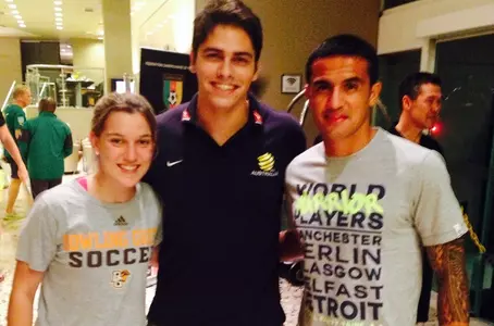 Tim Cahill (right) scored a spectacular goal vs. the Dutch