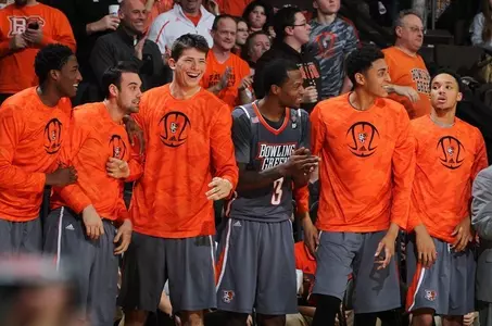 BGSU bench - excited - 1 vs Akron