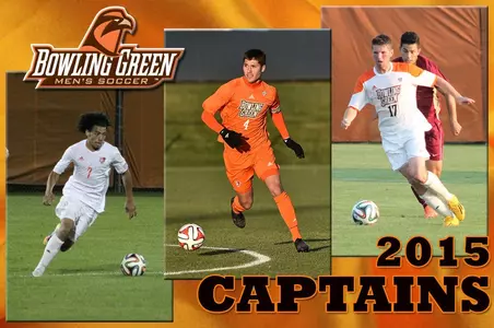 2015 BGSU men's soccer captains - Auden, Genrich, James