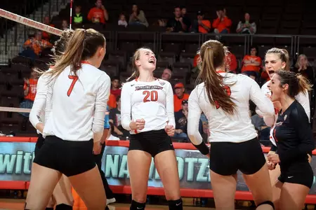 Volleyball celebration versus Kent State