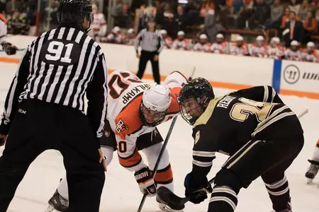 Matt Pohlkamp Faceoff with Western Michigan